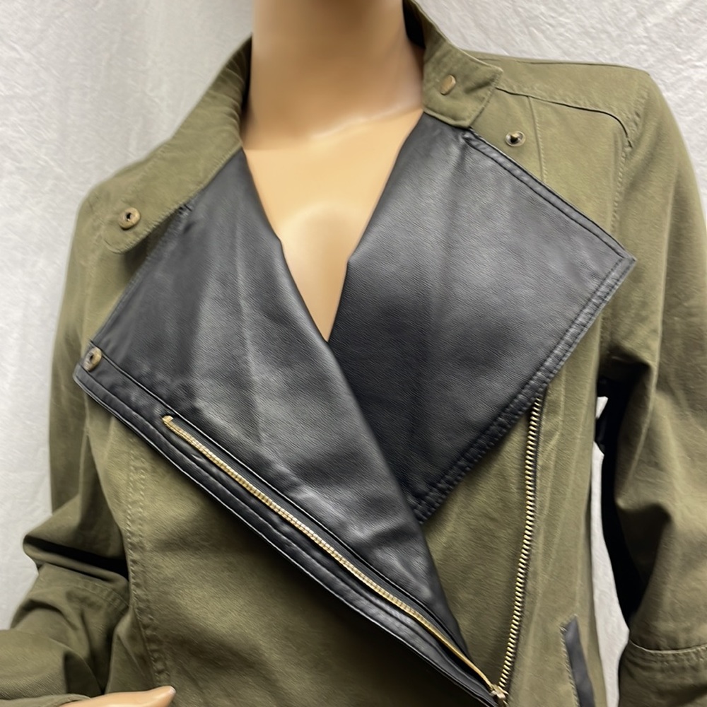 Marc New York Green and Black Faux Leather Jacket - Picture 5 of 11